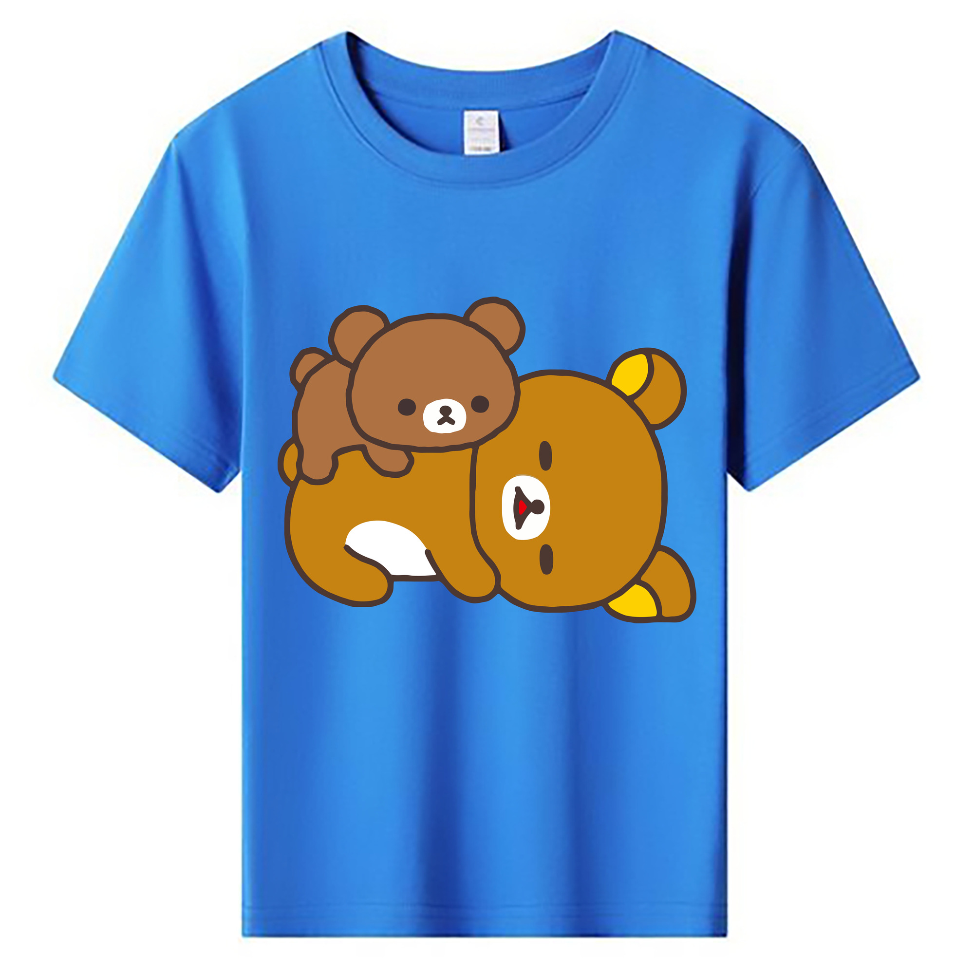 （画像用） リラックマ リラックマ キイロイトリ Rilakkuma Korilakkuma Kiiroitori 綿100％キッズTシャツ（フロントプリント）
